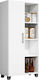Ξύλινο Ντουλάπι Γραφείου σε Λευκό Χρώμα, 60x31.8x129.6cm