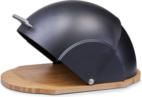 Zeller Turtle Ψωμιέρα με Καπάκι από Bamboo σε Μαύρο Χρώμα