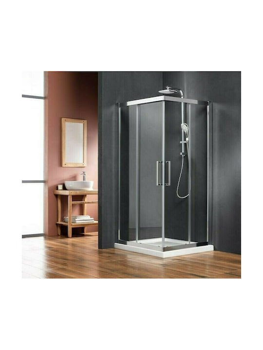 Tema Versus 400 Cabin for Shower with Sliding Door 90x90x195cm Clear Glass