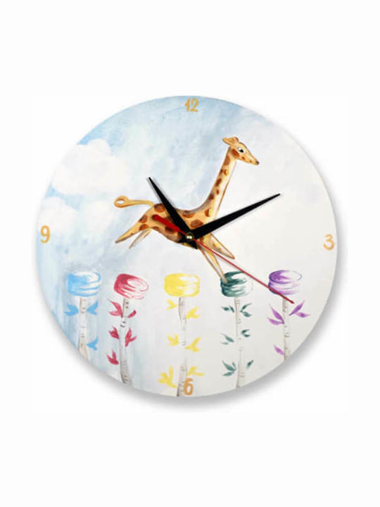 Yapadapadou Kids Wooden Wall Clock Giraffe 25cm