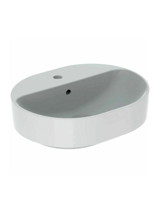 Geberit VariForm Επικαθήμενος Νιπτήρας Πορσελάνης 50x40x11cm Λευκός
