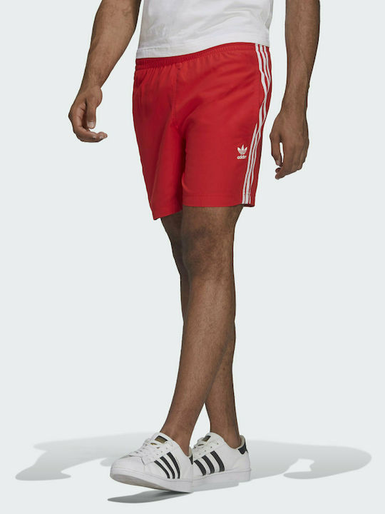 Adidas Adicolor Classics 3-Stripes Ανδρικό Μαγιό Σορτς Κόκκινο