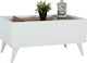 Rechteckig Couchtisch Carmelo White / Walnut L90xB55.5xH45cm