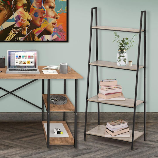 Bookcase Pyramid 60x32x148cm Beige