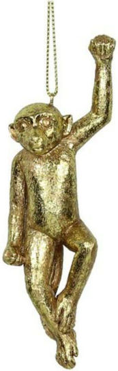 Monkey L Hängendes Ornament Affe Polyresin Gold