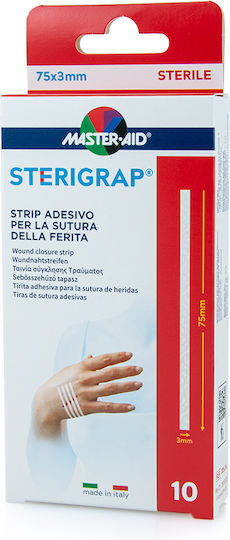 Master Aid Sterigrap Αυτοκόλλητα Ράμματα 75x3mm 10τμχ
