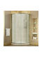 Tema New Line NT 9090 RF Cabin for Shower Semi-circular with Sliding Door 90x90x180cm Fabric