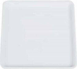 Viomes Linea 592 Τετράγωνο Πιάτο Γλάστρας σε Λευκό Χρώμα 25x25cm