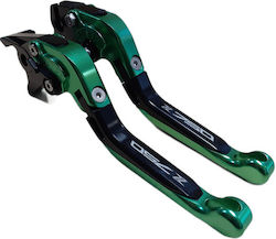 Set of Motorcycle Brake/Clutch Levers Flexible Adjustable for Kawasaki Z750 Green 22335573