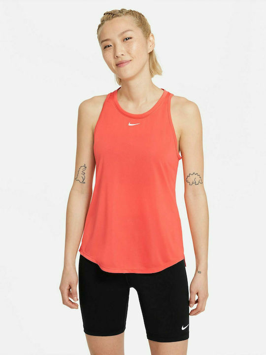 Nike Dri-Fit One Red Αμάνικη Γυναικεία Μπλούζα Κόκκινη