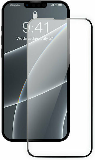 Baseus Porcelain 0.3mm Full Face Tempered Glass 2τμχ Μαύρο (iPhone 17e / 16e / 14 / 13 / 13 Pro)