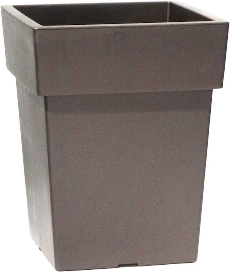 Viomes Linea Γλάστρα Πλαστική Taupe 27x27x34εκ.