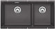 Blanco Subline 480/320-U 523585 Undermount Sink Left Synthetic Granite W85.5xD46cm Rock Grey