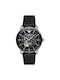 Emporio Armani Ανδρικό Ρολόι 43mm Χρονογράφος Αυτόματο με Μαύρο Δερμάτινο Λουράκι