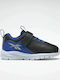 Rush Runner Rush Runner 4 Kids Sports Shoes Running with Hoop & Loop Closure Core Black / Court Blue / Silver Metallic