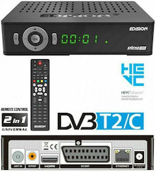Edision Ping T2/C Ψηφιακός Δέκτης Mpeg-4 Full HD (1080p) με Λειτουργία PVR (Εγγραφή σε USB) Σύνδεσεις SCART / HDMI / USB