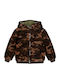 Kids Sweatshirt Cardigan Fleece with Hood Brown