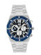 Visetti Herrenuhr 44mm Chronograph Batterie Silber
