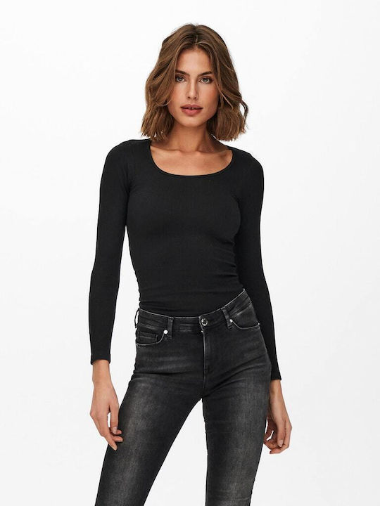 Only Winter Damen Bluse Langärmelig Schwarz