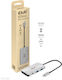 Club3D Hub 4 Θυρών USB 3.2 με σύνδεση USB-C Ασημί