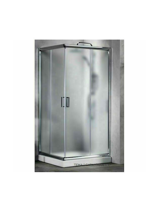 Tema New NT7272F Cabin for Shower with Sliding Door 72x72x180cm Fabric