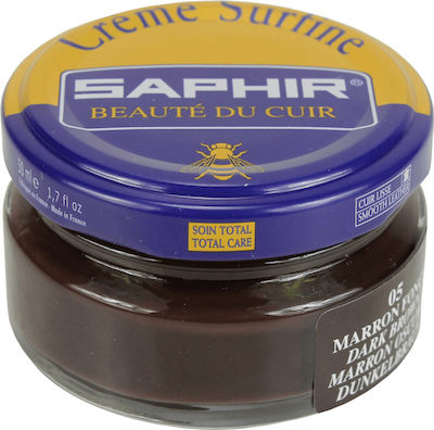 Saphir Creme Surfine Vopsea pentru Încălțăminte din piele Maro închis 50ml