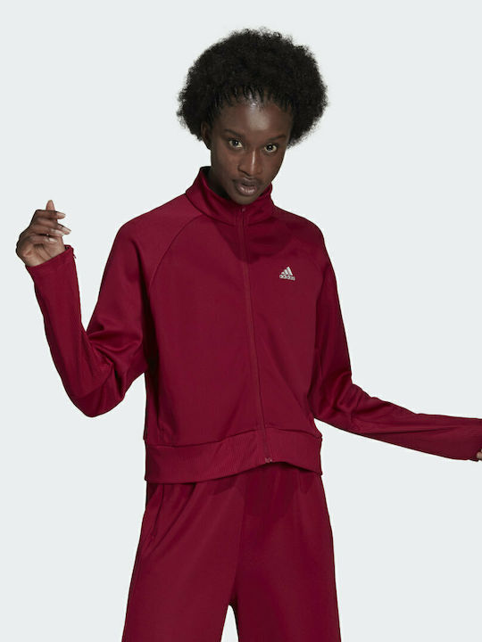 X Zoe Saldana Women's Track Jacket Burgundy