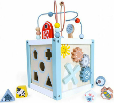 Ecotoys Formsortierspielzeug Κύβος Δεξιοτήτων με Σχήματα aus Holz