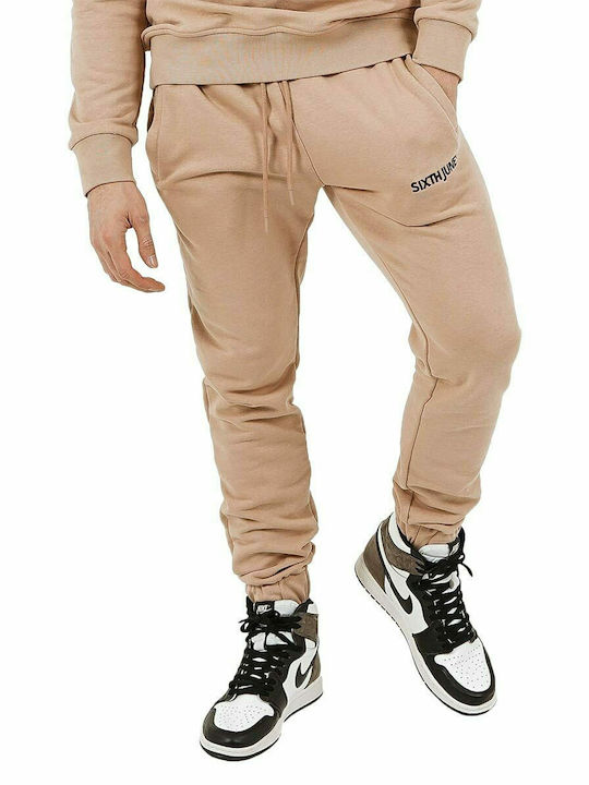 Pantaloni de jogging Sixth June bej pentru bărbați - 33179-bei