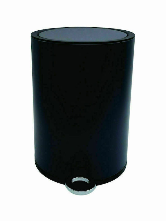 Marva Metallic Toilet Bin with Soft Close Lid 6lt Black