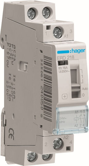 Hager Ρεле за фаза Захранване 16Спецификация Двуполюсно с Напрежение 24V