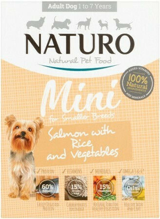 Naturo Tray Wet Dog Food in Pouches with Vegetables Rice and Salmon 150g