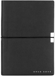 Hugo Boss Elegance Storyline Notebook 80 Sheets A6 Ruled with Elastic Black