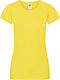 Fruit of the Loom Sofspun T Γυναικείο Διαφημιστικό T-shirt Κοντομάνικο σε Κίτρινο Χρώμα