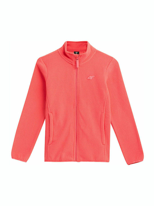 4F Girls Fleece Sweatshirt with Zipper Pink