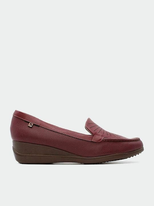 117049 Mocasini Dama În Culoare Burgundy