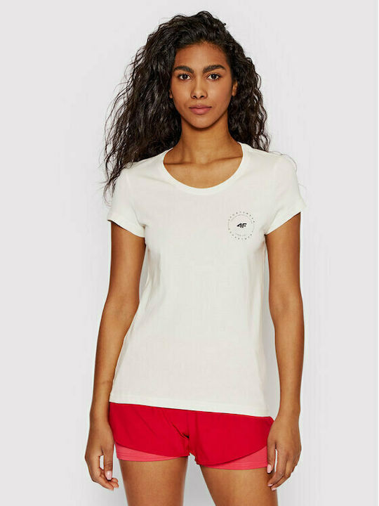 4F Γυναικείο Αθλητικό T-shirt Λευκό