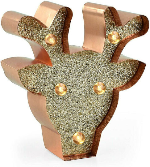 Legami Milano Illuminated Christmas Figure Reindeer Rose Gold Length 8.5cm