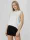 4F Women's Athletic Cotton Blouse Sleeveless White