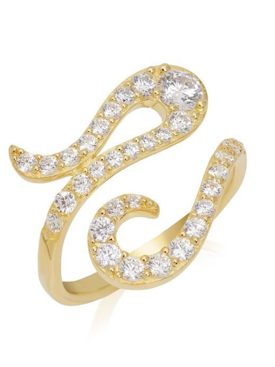Jcou Like The Wind Ring with Zircon made of Silver Gold Plated