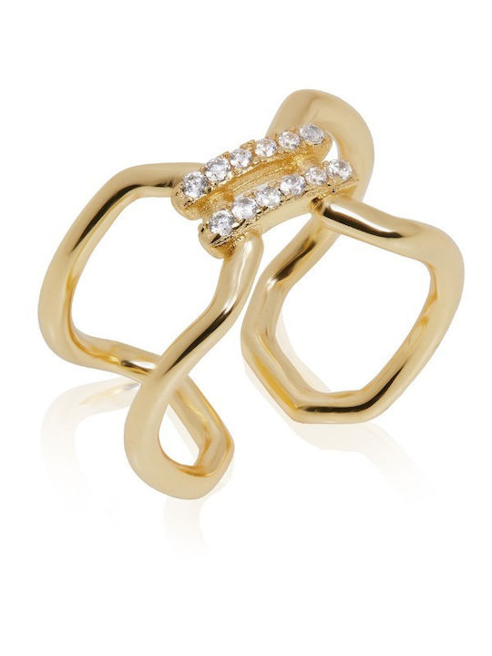 Jcou Damen Silber Vergoldetes Ring