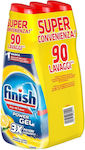 Finish All in One Max Dishwasher Gel Detergent Λεμόνι 3x600ml