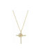 Jcou Women's Cross from Gold Plated Silver with Chain