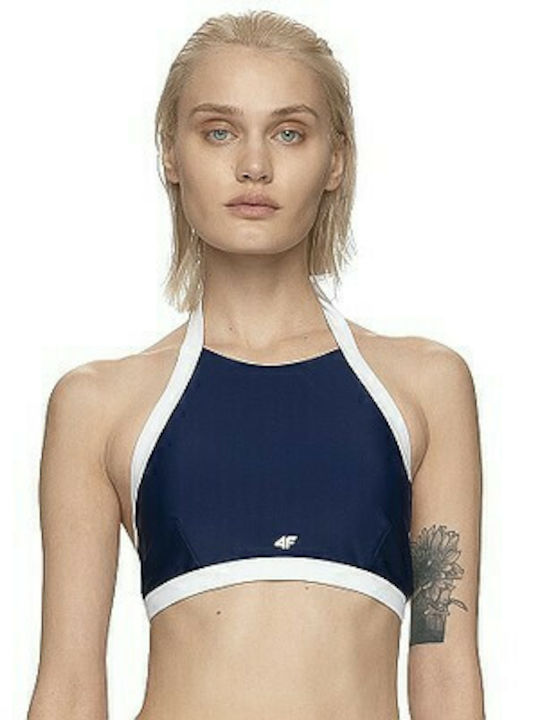 4F High Neck Bikini Top Navy Blue