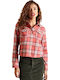 Women's Checked Long Sleeve Shirt Paprika Red