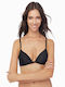 Minerva Triangle Triangle Bra without Padding without Underwire Black