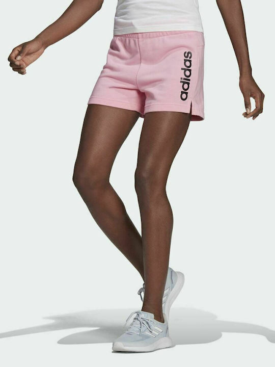 Adidas Essentials Slim Logo Αθλητικό Γυναικείο Σορτς Ροζ