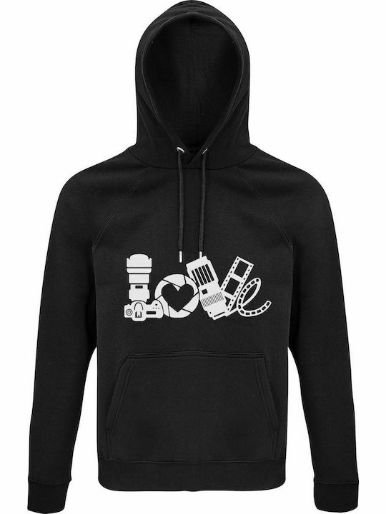 Hoodie Unisex, Organic " Love Photography, Photography Lover " Black