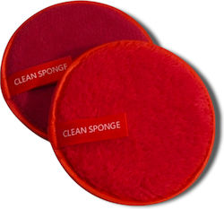 Clean Sponge REUSABLE MAKEUP REMOVER (σετ 2 τεμαχίων κόκκινο)