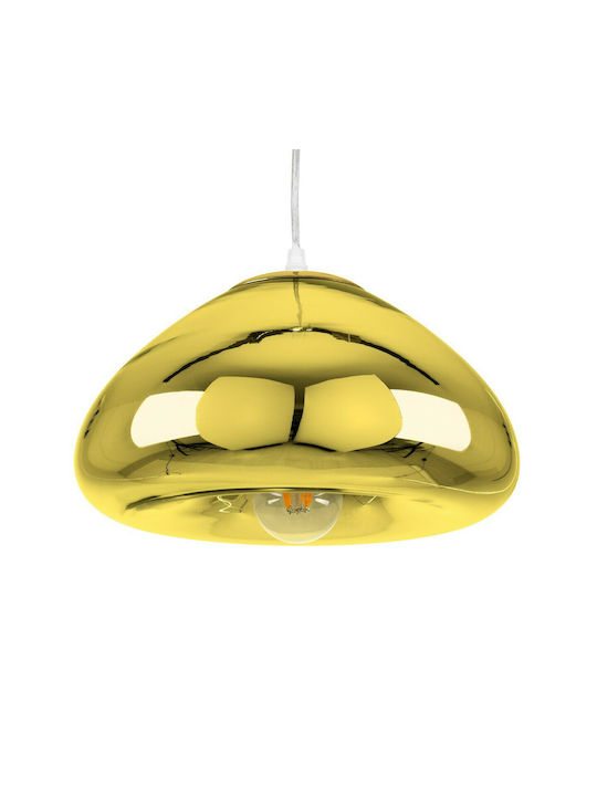 GloboStar Cristin Μοντέρνο Κρεμαστό Φωτιστικό Μονόφωτο με Ντουί E27 σε Χρυσό Χρώμα